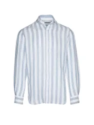 Camisa de lino LANO-W azul claro 44