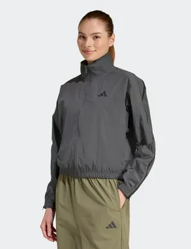 Giacca da allenamento City Tech Woven Zip M Grey Six - Adidas - FashionsVida