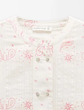 Camisa de mujer 100% algodón con cuello mao y estampado paisley - Parfois - FashionsVida