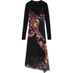 Vestido asimétrico flores m c lacroix