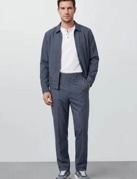 Men's Blue Smart Elasticated Waist Trousers Size: 32R - Blue - Size: 32R - Burton - FashionsVida