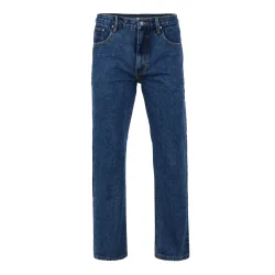 Kam Mens Jeans Regular Fit Cotton Denim Trousers - Blue - Size 44w/30l