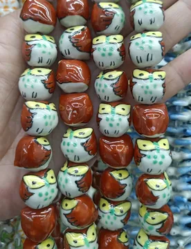 Pcs 15x16mm Hand Painted Fat Owl Ceramic Beads DIY Loose Spacer Cute Animal Bead For Jewelry Making Bracelet Necklace - Aliexpress - FashionsVida