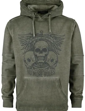 Rock Kapuzenpullover - Kapuzenpullover mit Prints - S bis 5XL - für Männer - Größe S - oliv - Männer - male - Rock Rebel by EMP - FashionsVida