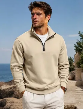Mens Quarter Zip Sweatshirt, Stand Collar Athletic Fleece Pullover,Fleece Long Sleeve Casual Sweatshirts for Fall Winter - Aliexpress - FashionsVida