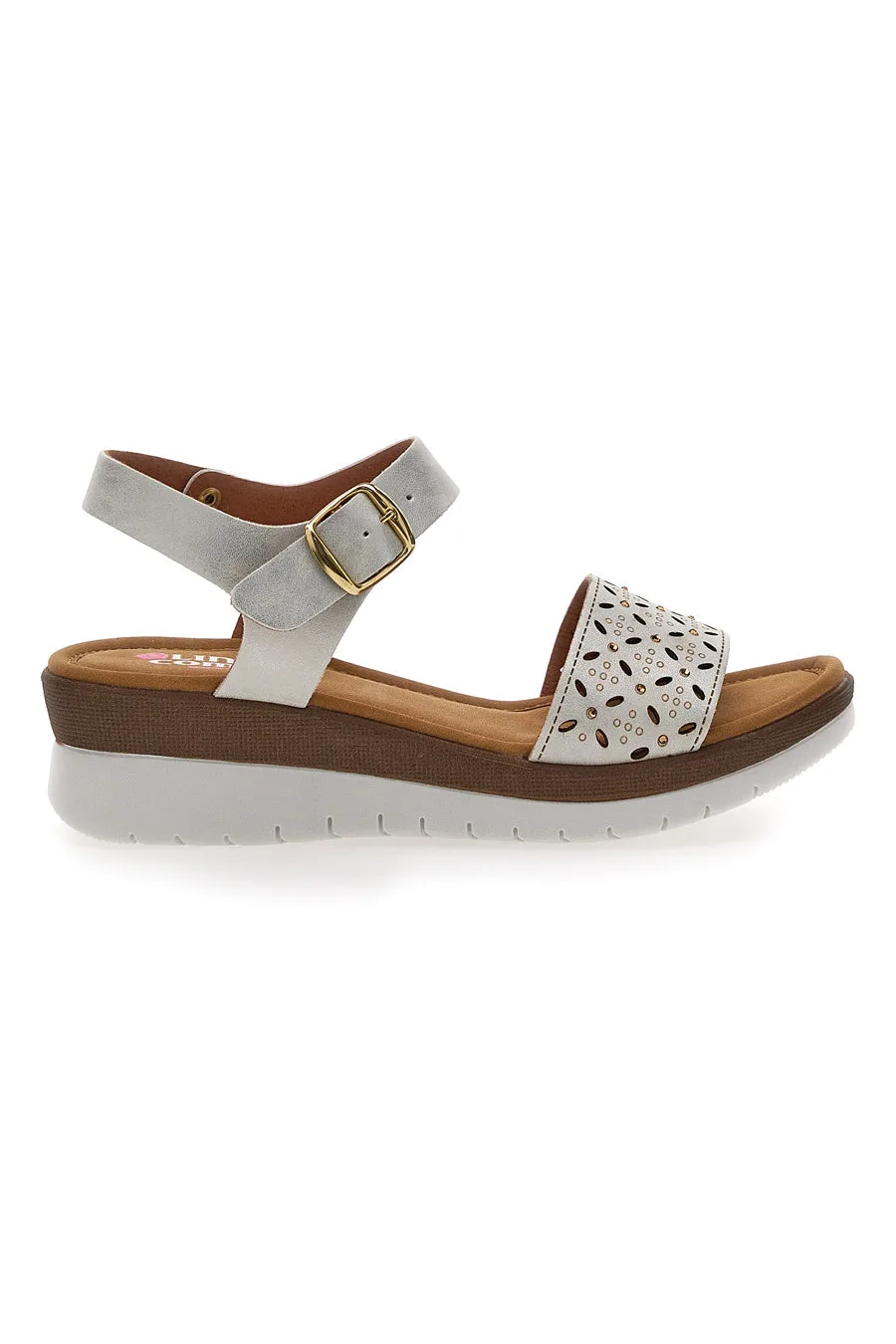 Sandali Bianchi Perlati con Platform 7194P 38 - LINEA COMODA - FashionsVida