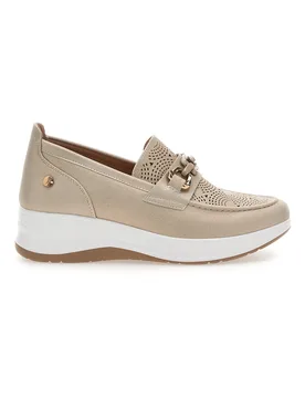 Slip on beige traforate con morsetto e zeppa 67IC 40 - Inblu - FashionsVida