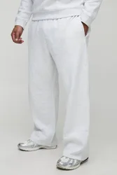 Herren Plus Basic Gerade Jogginghosen Grey Marl Größe 5XL