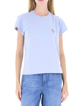 T-shirt girocollo AZZURRO POLVERE S - I Blues - FashionsVida