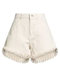 Jeansshorts Damen Elfenbein M,S Damen