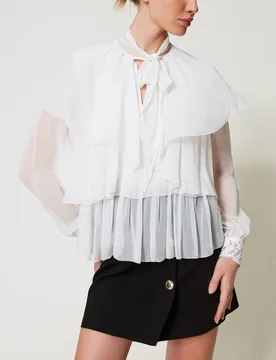 Blusa de mujer con volantes y encaje - Twinset - FashionsVida