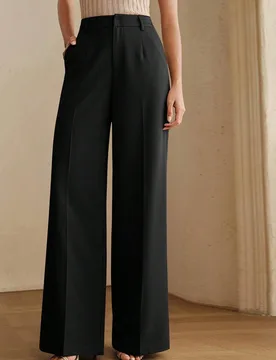 Pantalones de traje de mujer color caqui nuevos de verano, estilo urbano moderno, color liso, con bolsillos y decoración de solapa, pantalones de tra - Shein - FashionsVida