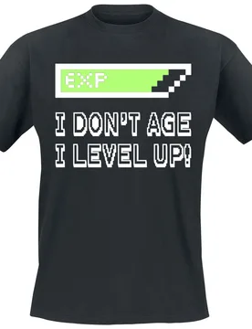 Gaming T-Shirt - I Don´t Age - S bis M - für Männer - Größe M - schwarz - Männer - male - Gaming-Sprüche - FashionsVida