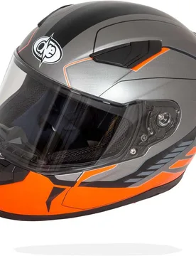 Casco Moto Integrale GT1 Doppia Visiera Titanio Arancio taglia L - ONE - FashionsVida