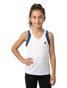 Core Team Sleeveless T-shirt White / French Blue 152 cm - K-swiss - FashionsVida