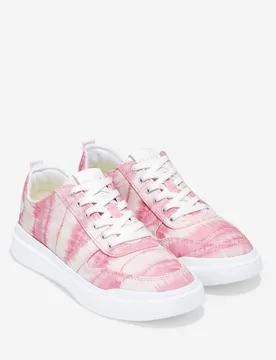Grandpro Rally Canvas 100% Cotton Womens Pink Ikat Print/optic White Trainers - Size Uk 5 - Cole haan - FashionsVida