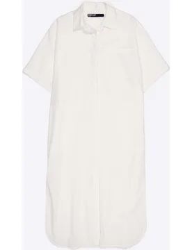 Vestido camisero bordado algodón - Bimba y Lola - FashionsVida