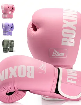 Nuevos Guantes de Boxeo Morandi para Mujer FIVING, Rosa Suave, Púrpura Taro, Verde Militar. Material PU Duradero, Adecuado para Deportes al Aire Libr - Shein - FashionsVida