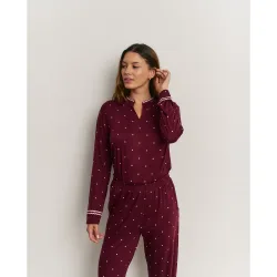 Pijama completo de mujer con manga larga y puños