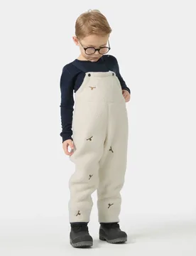 Kids’ Frosty Pile Bib Pants White 7 - Cream Emb White - Male - Helly Hansen - FashionsVida