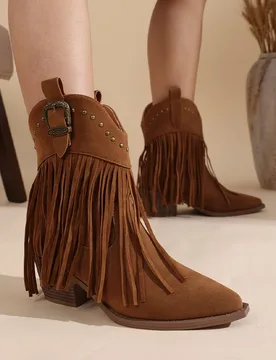 Fashion Boots for Women Temperament Pointed Toe Chelsea Boots Retro Suede Casual Boots Tassel Design Ankle Boot Bottines Femmes - Aliexpress - FashionsVida