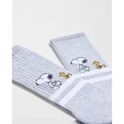 Calcetines deportivos de Snoopy altos de algodón orgánico color