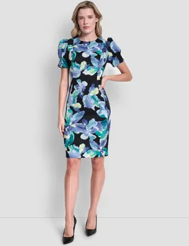 Vestido corto con estampado floral - DKNY - FashionsVida