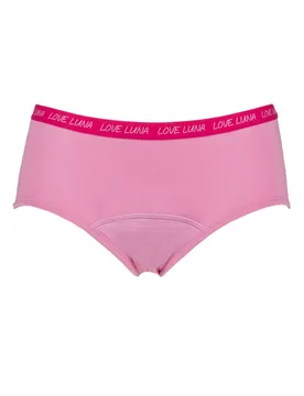 Pack Girl's First Period Boyleg Brief Pink 13-14 Years - Pink - Size: 13-14 Years - Love Luna - FashionsVida