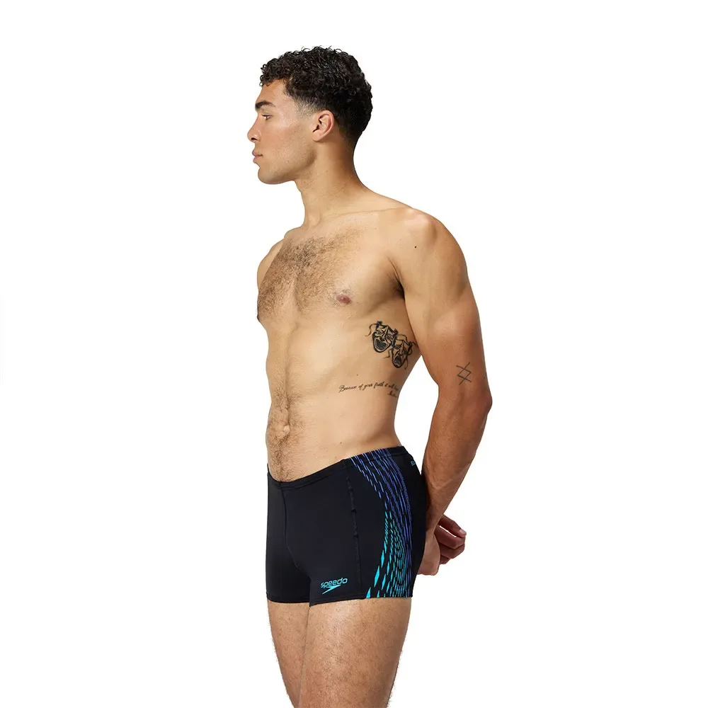 Tech Panel Swimming Boxer Black / Cobalt Pop UK 36 Men - Speedo - FashionsVida