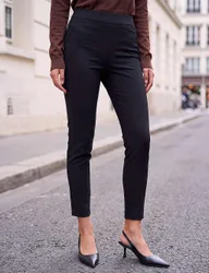 Petite Cropped Trousers with Stretch Black female