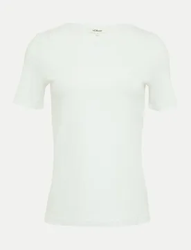 RED LABEL Basic T-Shirt mit Rundhalsausschnitt Weiß 38 - S. Oliver - FashionsVida