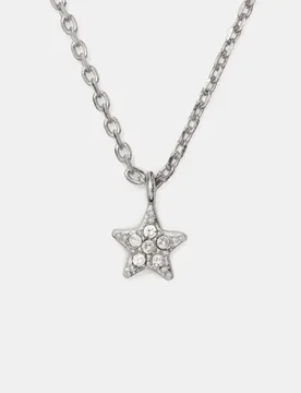Womens Earrings Pave Mini Star Pendant - Silver - One Size - Kate Spade - FashionsVida