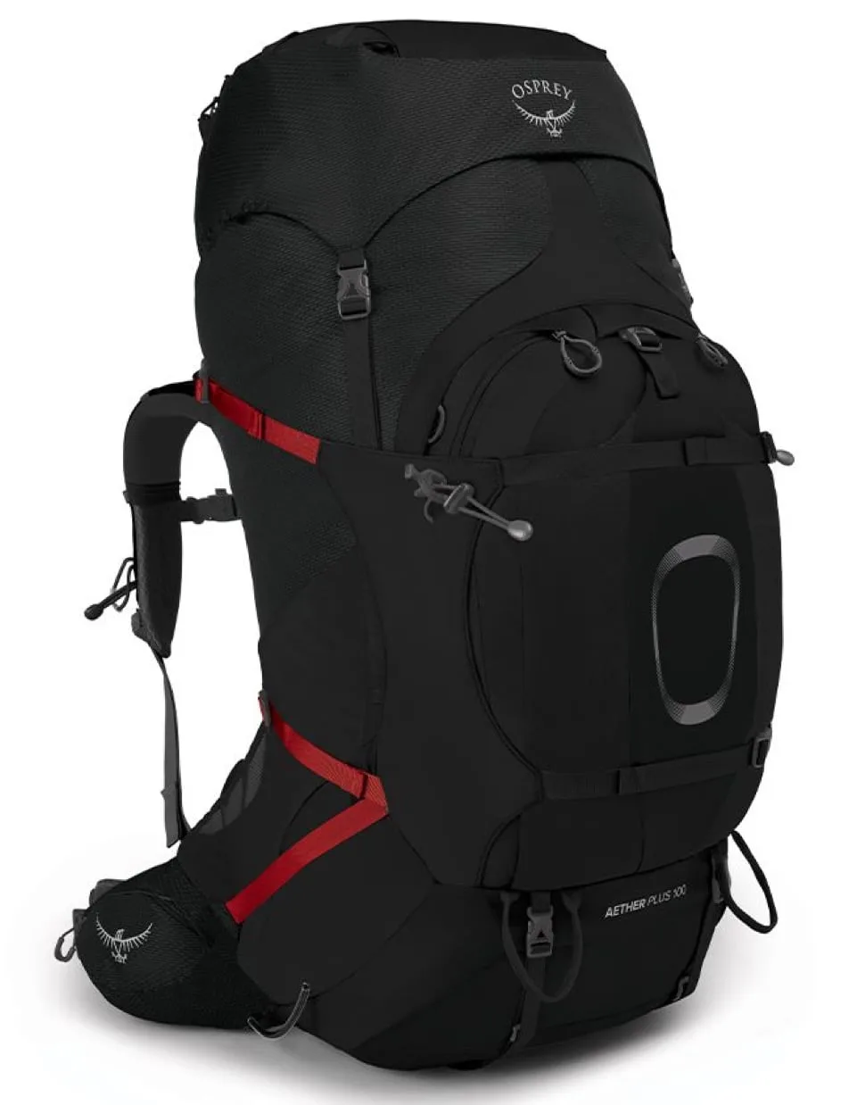 Sac à dos de trekking - Aether Plus 100 Black - Taille S/M - Noir - Osprey - FashionsVida
