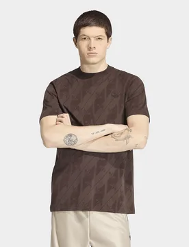 Mens T-shirt Monogram Aop - Marrone, marrone marrone Uomo taglia XS - Adidas - FashionsVida
