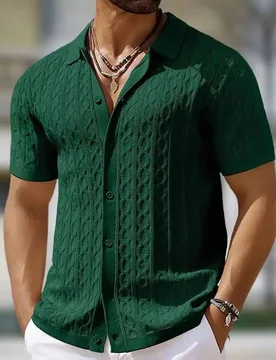 Men Single-Breasted Knitted Polo Shirts Short Sleeve Stripe Jacquarded Luxury Cardigan American Fashion Premium Quality Knitwear - Aliexpress - FashionsVida