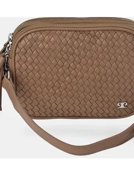 Bolso messenger con bandolera y asa en piel trenzada - Pierre Cardin - FashionsVida