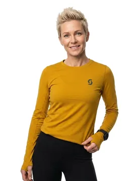 Endurance Warm Long Sleeve T-shirt Sundial Yellow M Women - Scott - FashionsVida