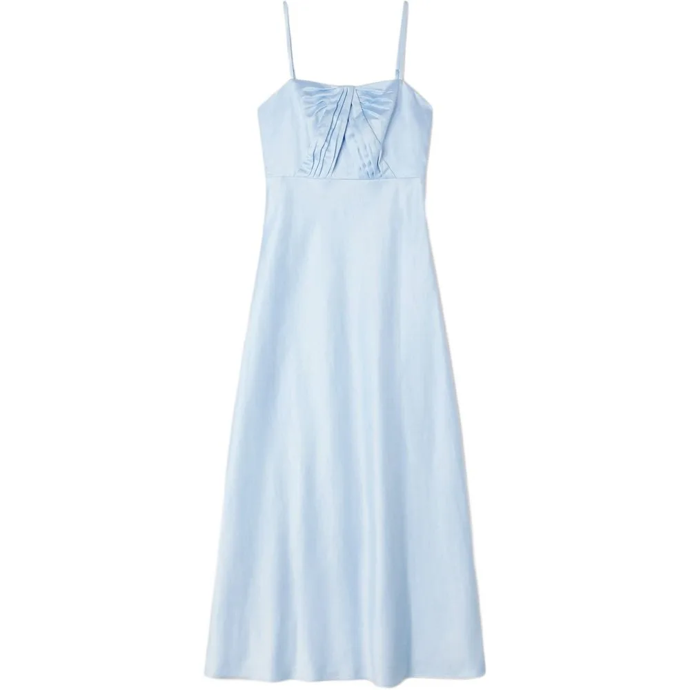Vestido largo satinado bustier - sandro - FashionsVida