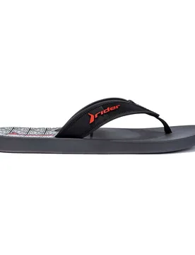 Impulse Graphics Flip Flops Dark Grey / Black / Red UK 9 Men - Rider - FashionsVida
