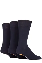 Mens 3 Pair Plain Comfort Cuff Socks Navy 6-11 Mens - Blue - Size: 6-11 Mens