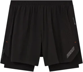 Short à cuissard intégré - Dual Run Shorts Black/Black - Taille M - Noir
