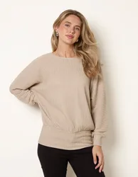 Rhinestone Batwing Top - L/XL / STONE - female