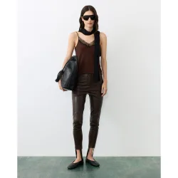Pantalón fuseau de mujer efecto piel