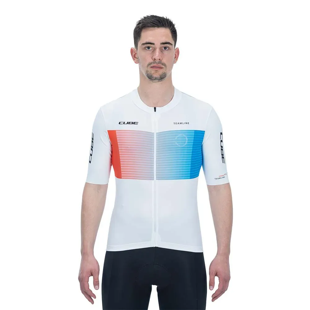 Maglia A Maniche Corte Teamline White / Blue / Red - CUBE - FashionsVida