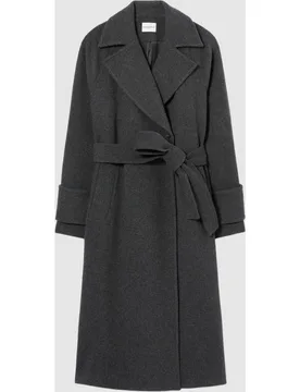 Abrigo de mujer semilargo de mezcla de lana y cuello sastre - CLAUDIE PIERLOT - FashionsVida