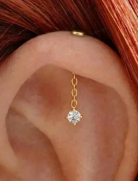 Pieza Pendientes de botón de mujer de plata de ley 925 con circonita cúbica, pendientes de espalda plana chapados en oro de 18K, adecuados para perf - Shein - FashionsVida