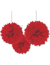 Kugeln Hänge-Deko 3 Stück rot 40cm