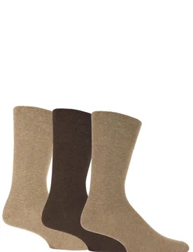 Pair Browns Plain Cotton Socks Men's 6-11 Mens - - Brown - Size: 6-11 Mens - Gentle Grip - FashionsVida