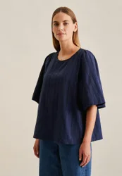 Shirtbluse Streifen Blau 36