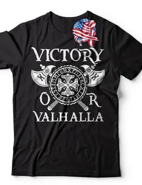 Victory or Valhalla Nodic Warrior T-Shirt 100% Cotton O-Neck Summer Short Sleeve Casual Mens T-shirt Size S-3XL - Aliexpress - FashionsVida